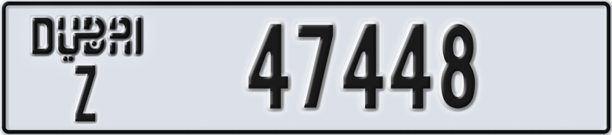 dubai License Plate Number 47448 Code Z