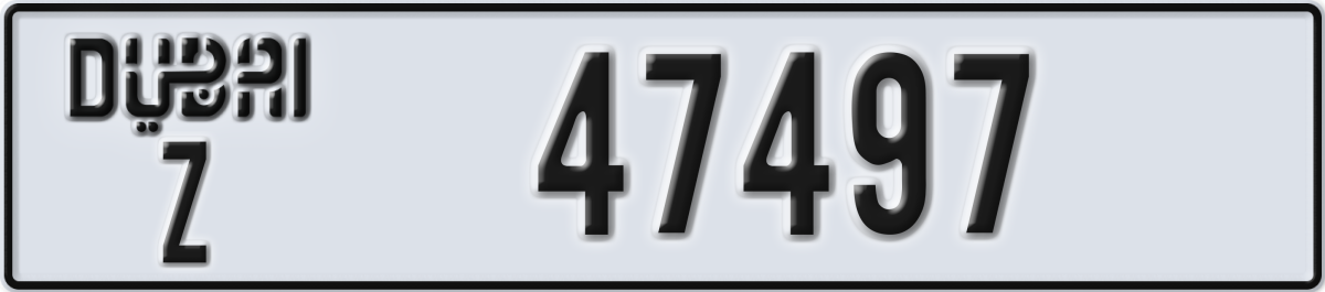 dubai License Plate Number 47497 Code Z