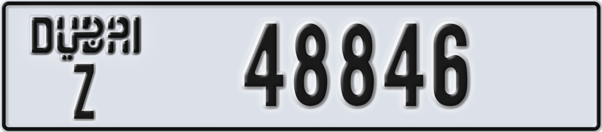dubai License Plate Number 48846 Code Z