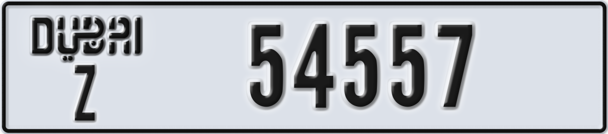 dubai License Plate Number 54557 Code Z
