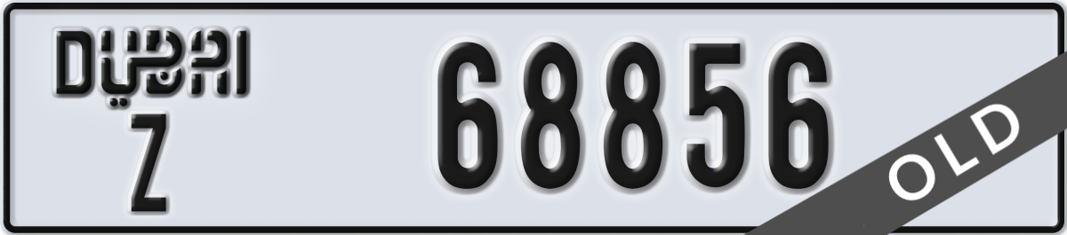 dubai License Plate Number 68856 Code Z