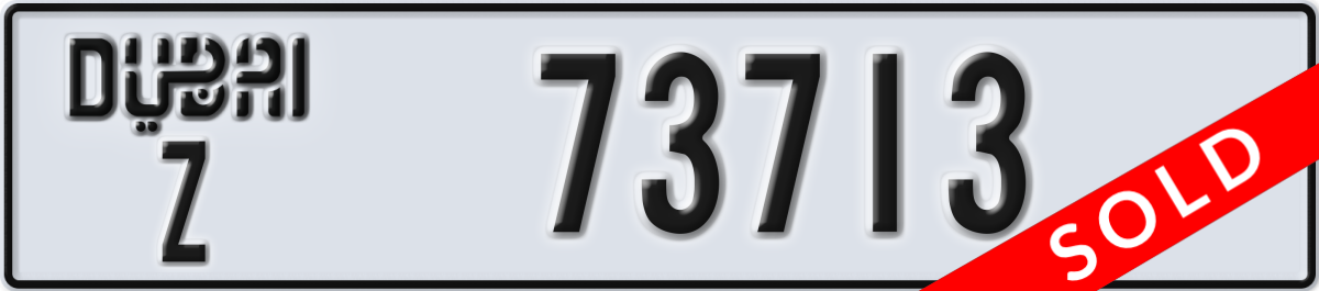 dubai License Plate Number 73713 Code Z