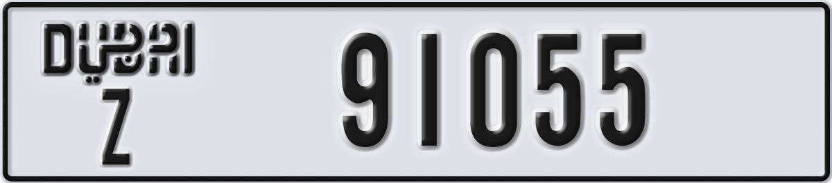dubai License Plate Number 91055 Code Z