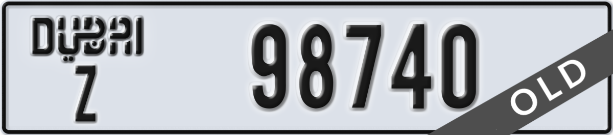 dubai License Plate Number 98819 Code Z