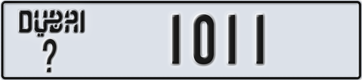 dubai License Plate Number 1011 Code _