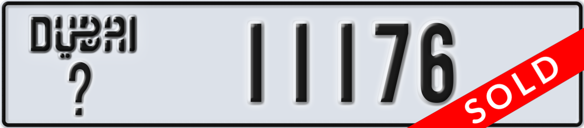 dubai License Plate Number 11176 Code _