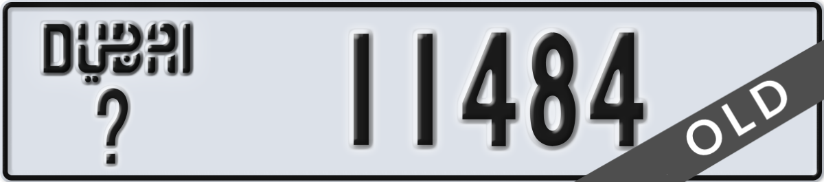 dubai License Plate Number 11484 Code _