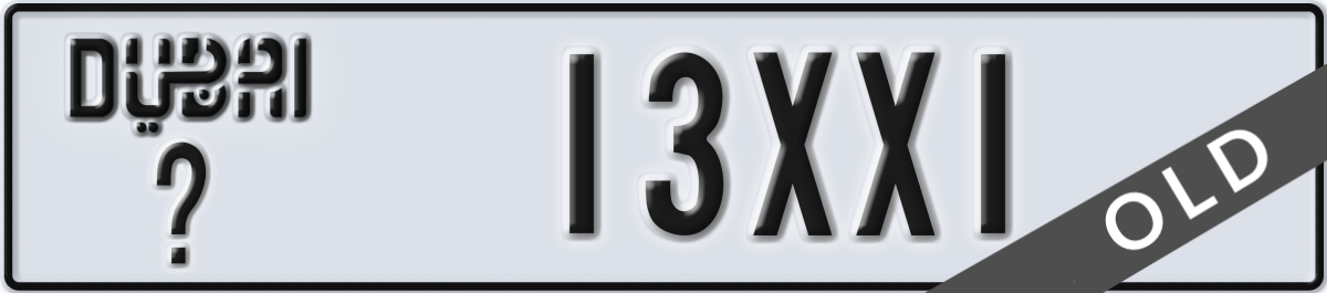 dubai License Plate Number 13XX1 Code _