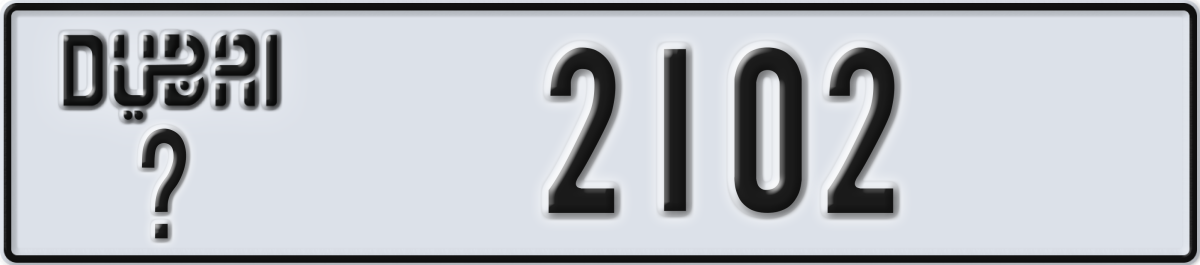 dubai License Plate Number 2102 Code _