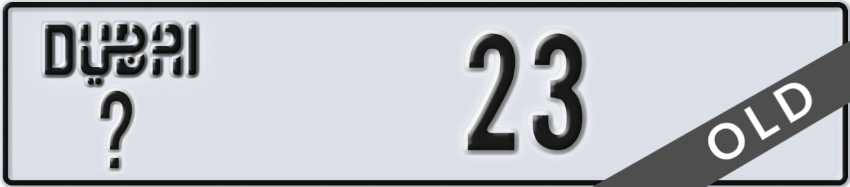 dubai License Plate Number 23 Code _