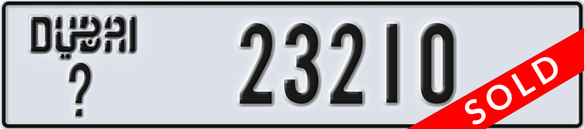 dubai License Plate Number 23210 Code _