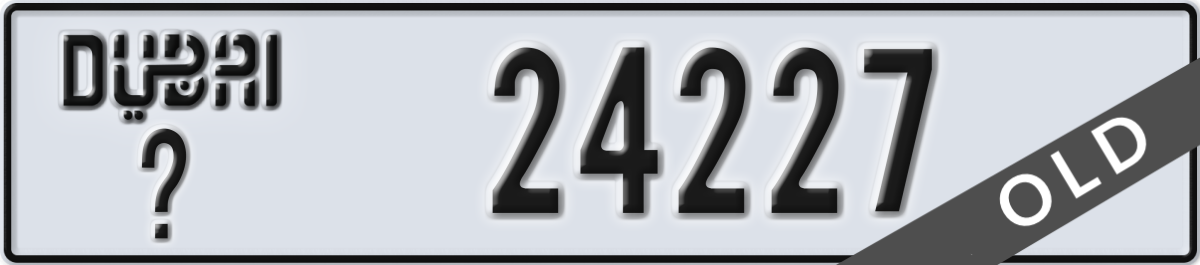 dubai License Plate Number 24227 Code _