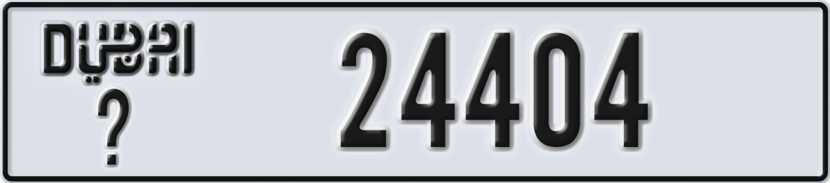 dubai License Plate Number 24404 Code _