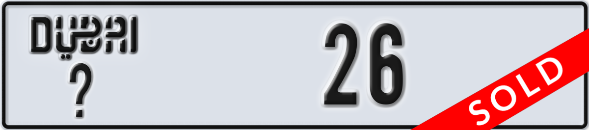 dubai License Plate Number 26 Code _