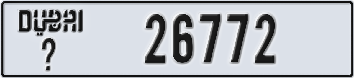 dubai License Plate Number 26772 Code _