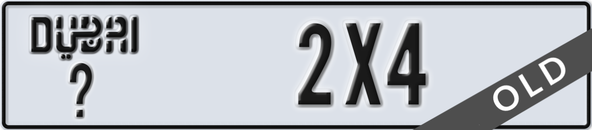 dubai License Plate Number 2X4 Code _