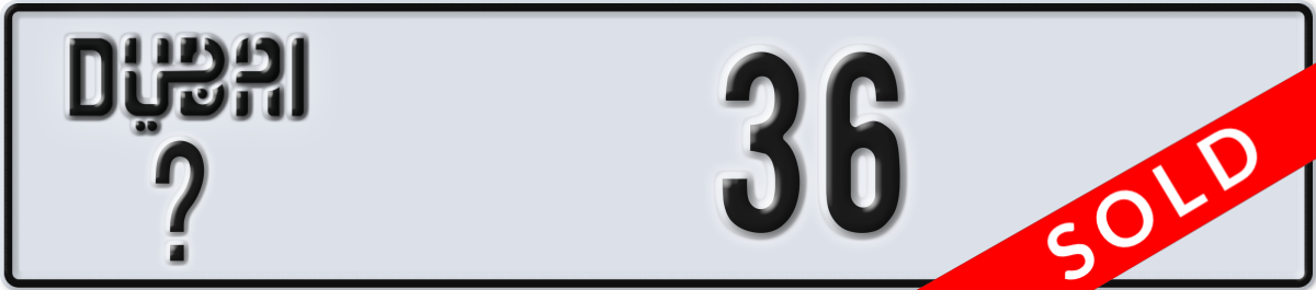 dubai License Plate Number 36 Code _