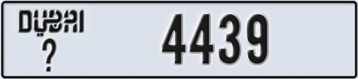 dubai License Plate Number 4439 Code _
