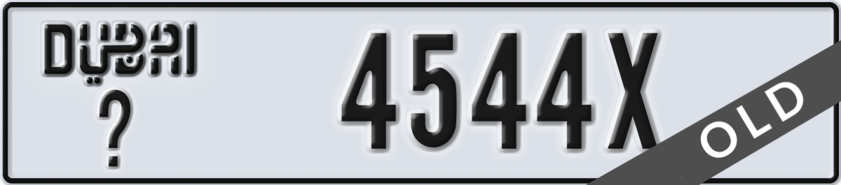 dubai License Plate Number 4544X Code _
