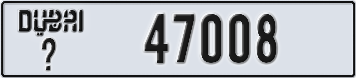 dubai License Plate Number 47008 Code _