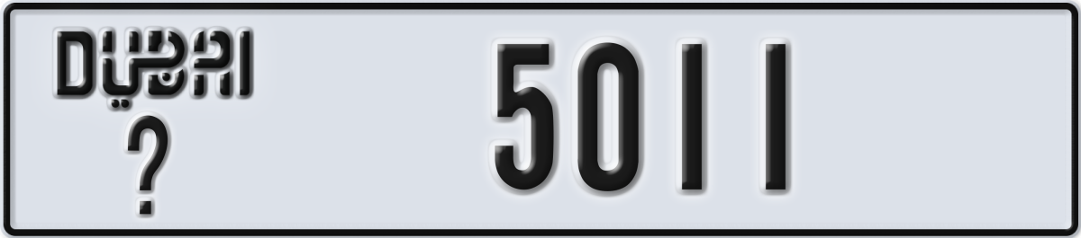 dubai License Plate Number 5011 Code _