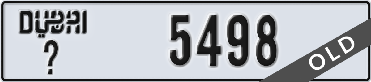 dubai License Plate Number 5498 Code _