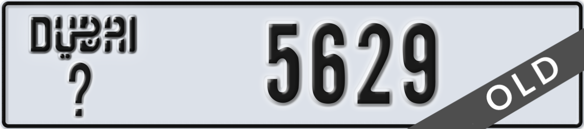 dubai License Plate Number 5629 Code _