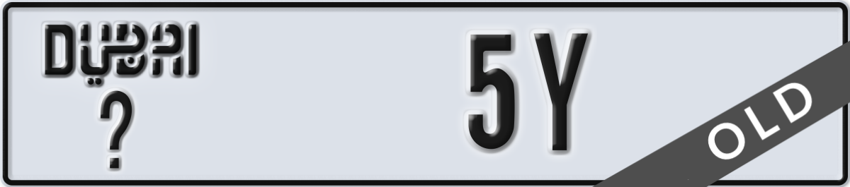 dubai License Plate Number 5Y Code _