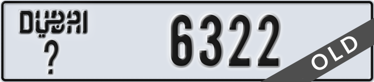 dubai License Plate Number 6322 Code _