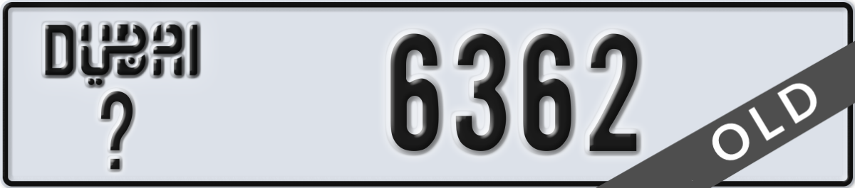 dubai License Plate Number 6362 Code _