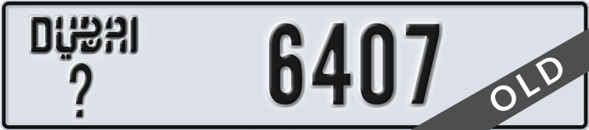 dubai License Plate Number 6407 Code _