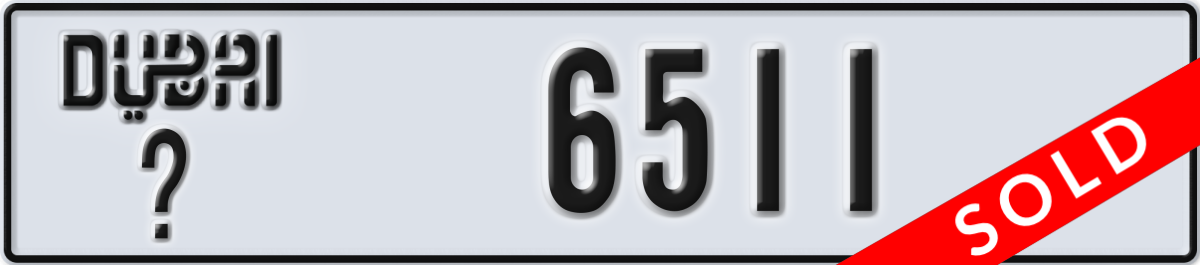 dubai License Plate Number 6511 Code _