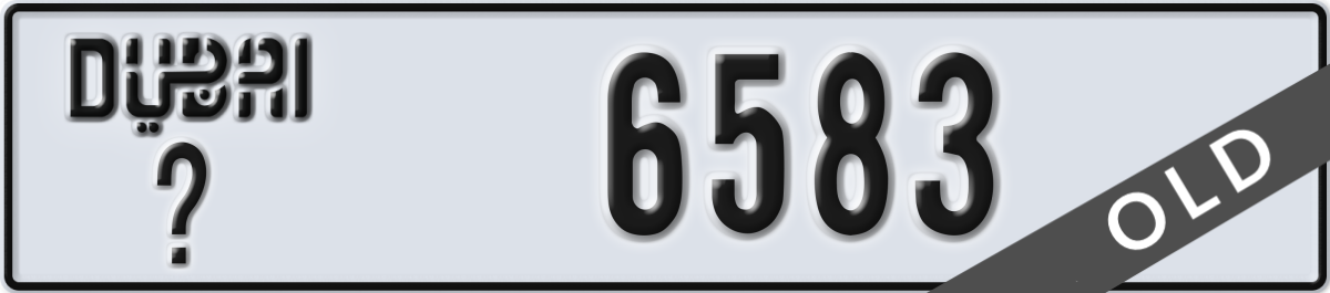 dubai License Plate Number 6583 Code _