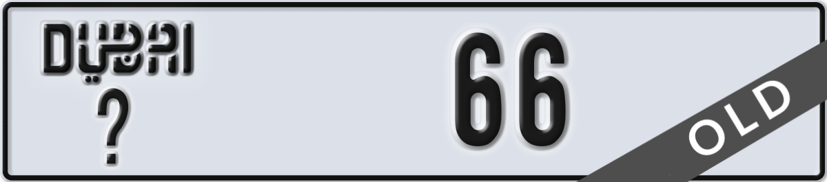 dubai License Plate Number 66 Code _