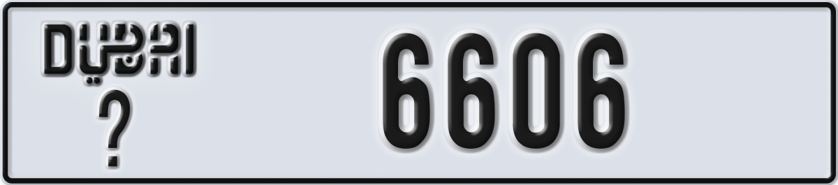 dubai License Plate Number 6606 Code _