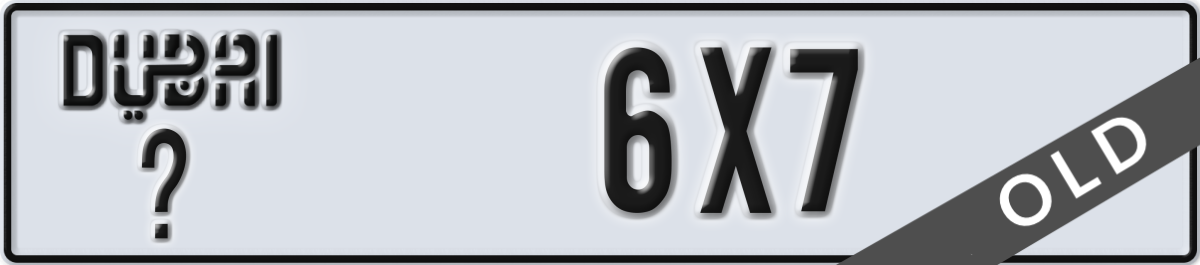 dubai License Plate Number 6X7 Code _