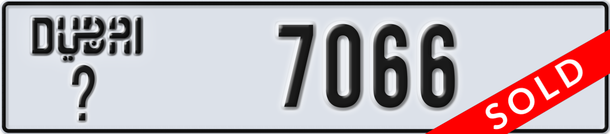 dubai License Plate Number 7066 Code _