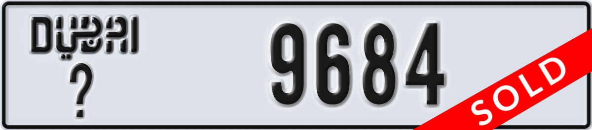 dubai License Plate Number 9684 Code _