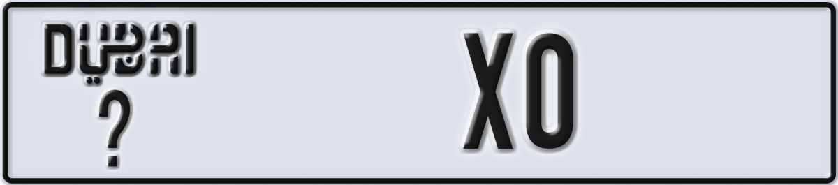 dubai License Plate Number X0 Code _