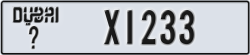 dubai - code - _ - number -X1233