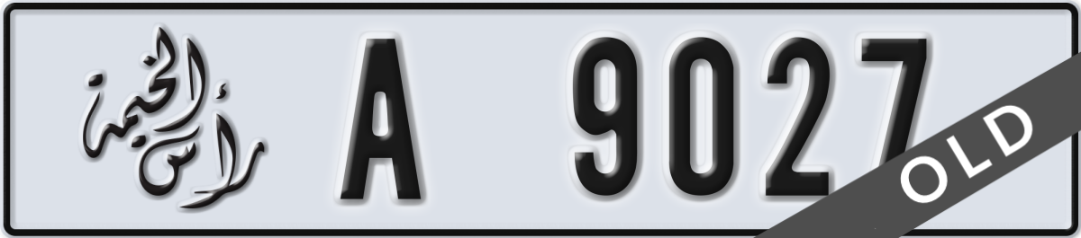 ras al khaimah License Plate Number 9027 Code A