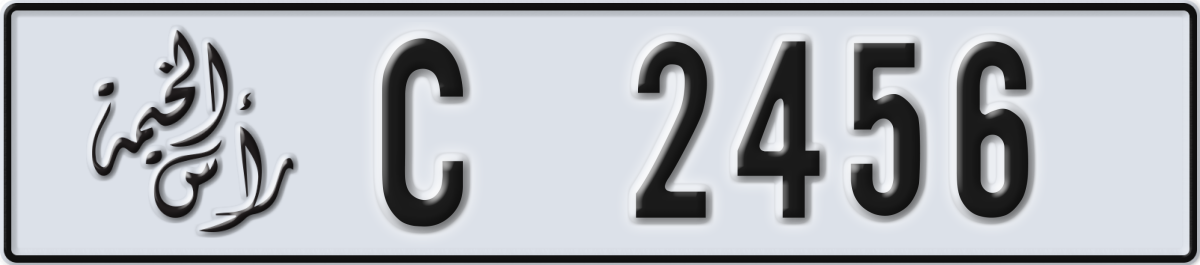 ras al khaimah License Plate Number 2456 Code C