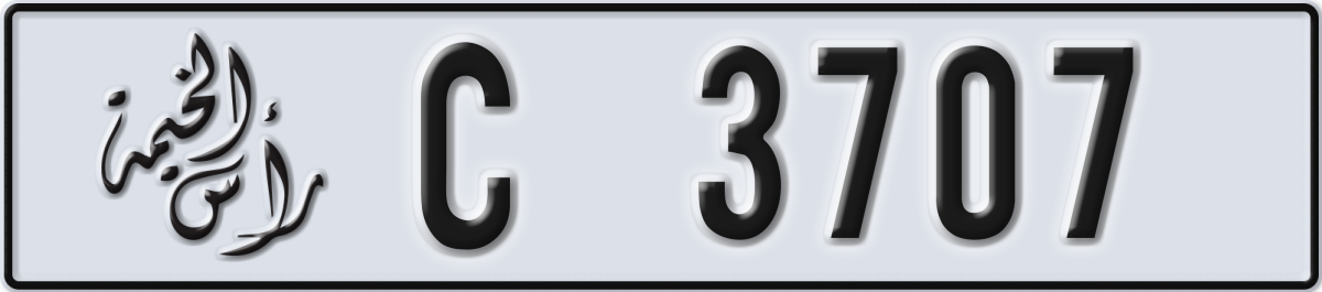 ras al khaimah License Plate Number 3786 Code C
