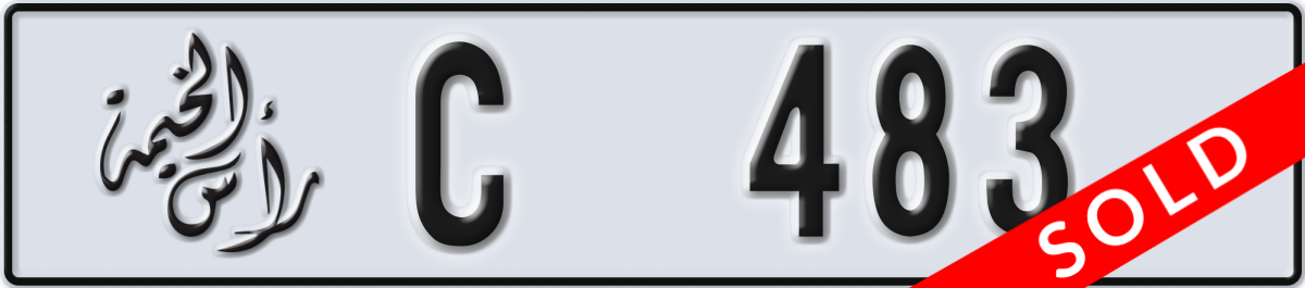 ras al khaimah License Plate Number 483 Code C