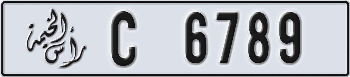 ras al khaimah License Plate Number 6789 Code C