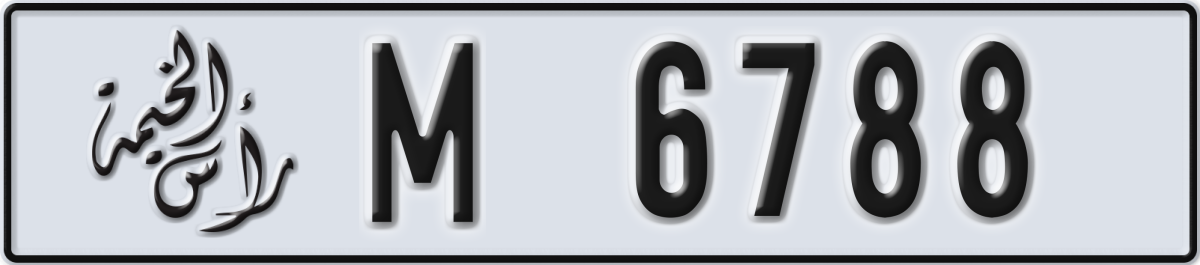 ras al khaimah License Plate Number 6788 Code M