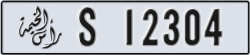 ras al khaimah - code - S - number -12304