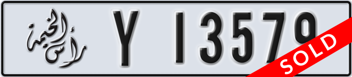 ras al khaimah License Plate Number 13579 Code Y