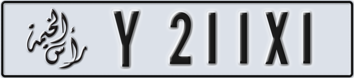 ras al khaimah License Plate Number 211X1 Code Y