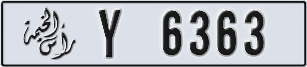 ras al khaimah License Plate Number 6363 Code Y
